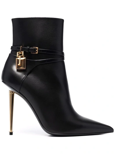 Tom Ford Padlock 120mm Boots In Black
