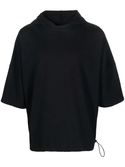 Alchemy Short-sleeved Cotton Hoodie In Black