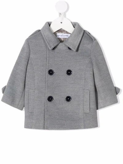 Colorichiari Babies' Double-breasted Coat In Grey