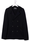Dondup Teen Notched-lapels Double-breasted Blazer In Blue