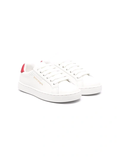 Palm Angels Kids' Side Logo-print Sneakers In White