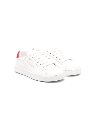 Palm Angels Kids' Side Logo-print Trainers In White