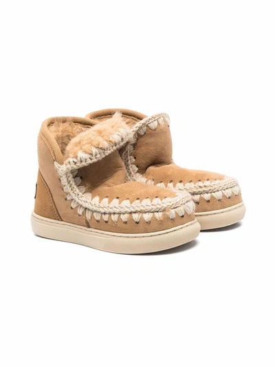 Mou Kids' Charm-embellished Slip-on Boots In Neutrals