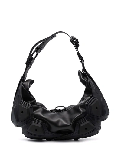 Innerraum Ruched Leather Shoulder Bag In Black