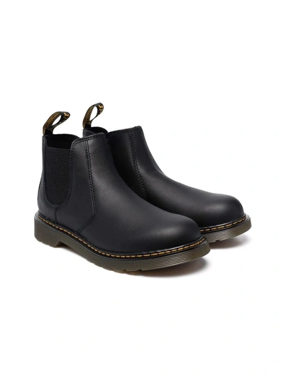 Dr. Martens' Kids' Ankle Leather Boots In Black