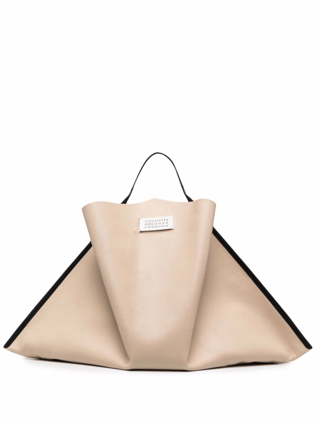 Maison Margiela Neutral Mouchoir Leather Tote Bag In