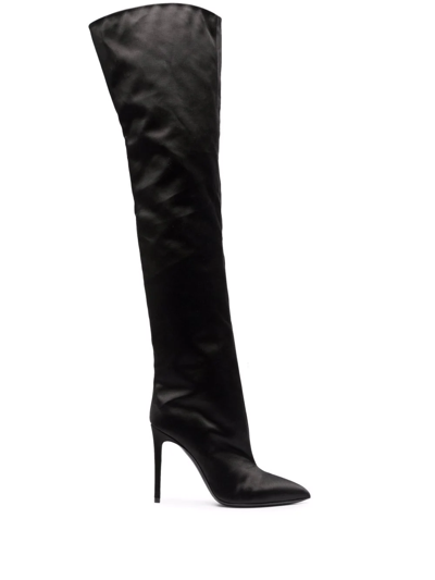 Paris Texas Stiletto Over The Knee Boot - Atterley In Black