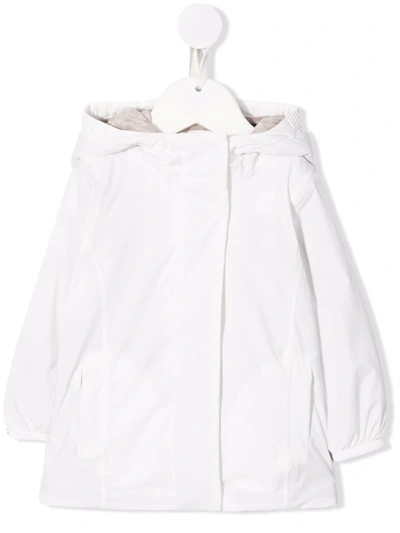 K-way Babies' Concealed-front Hooded Jacket In White