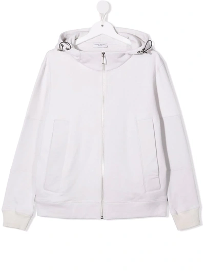 Paolo Pecora Kids' Drawstring-hooded Jacket In White