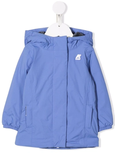 K-way Babies' Chest Logo-patch Jacket In Blue