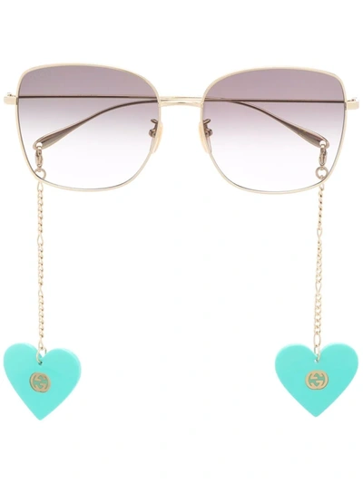 Gucci Oversized-frame Gradient Sunglasses In Gold