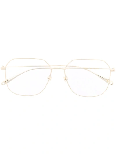 Gucci Square-frame Glasses In Gold