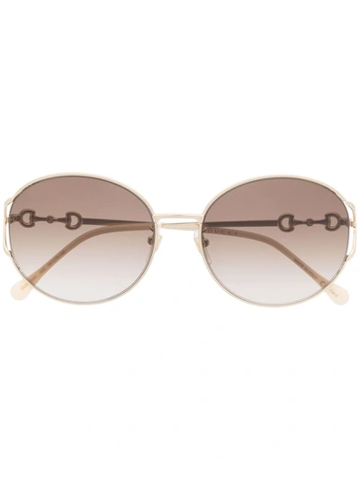 Gucci Round-frame Sunglasses In Gold