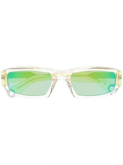 Jacquemus Les Lunettes Altu Rectangular-frame Acetate Sunglasses In Green