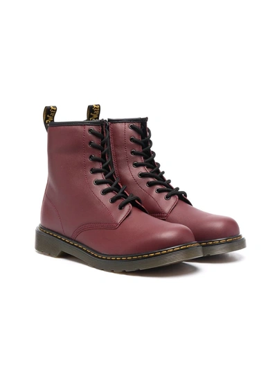 Dr. Martens' Teen 1460 Lace-up Leather Boots In Red