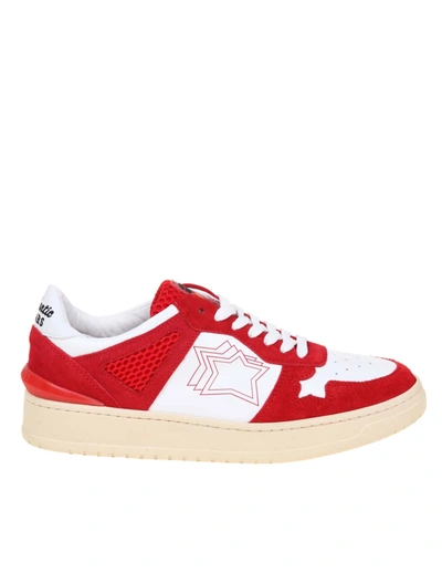 Atlantic Stars Nanto Sneakers In Leather And Suede In Red/white