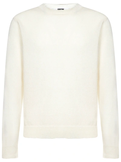 Mauro Grifoni Knitted Pull Off-white Wool Crewneck Sweater In Panna