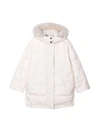 BRUNELLO CUCINELLI WHITE DOWN JACKET WITH HOOD,BH504J402 C1331