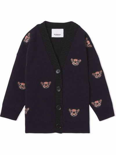 Burberry Babies' Thomas Bear 开衫 In Navy