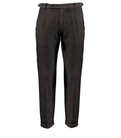 Berwich Retro Brown Melange Trousers In Marrone