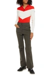 Fusalp Scarlett Two-tone Knitted Sweater In Tomato Red