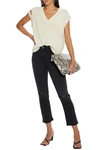 Frame Le High Straight Cropped Distressed High-rise Straight-leg Jeans In Charcoal