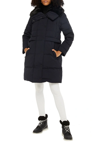 Fusalp Faux Fur-trimmed Quilted Shell Coat In Midnight Blue