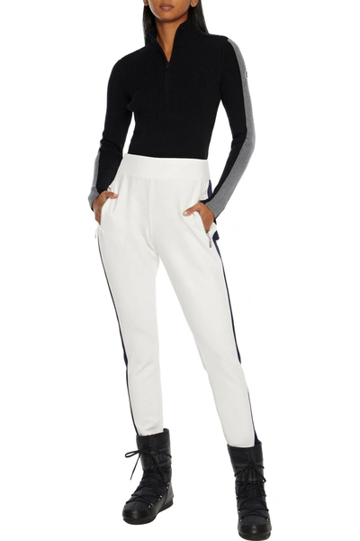 Fusalp Martha Striped Ribbed-knit Sweater In Black