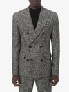 Amiri Grey Tweed Double Breasted Jacket - Atterley In Grey