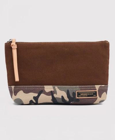 Superdry Classic Mix Wash Bag In Khaki