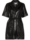 Ganni Future Oleatex Fitted Minidress In Schwarz