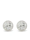 Kiki Mcdonough 18kt White Gold Grace Diamond And Topaz Stud Earrings In Silber