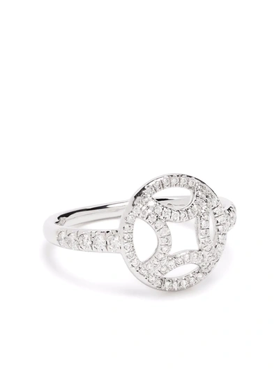 Loyal.e Paris 18kt Recycled White Gold Perpétuel.le Diamond Pavé Ring In Silber