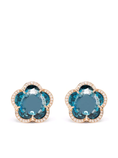 Pasquale Bruni 18kt Rose Gold Bon Ton Topaz And Diamond Earrings In Rosa