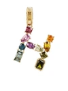 Dolce & Gabbana Rainbow Alphabet H 18kt Yellow Gold Multi-stone Pendant In Gold