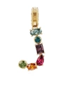 Dolce & Gabbana Rainbow Alphabet 18kt Yellow Gold Multi-stone Pendant In Gold
