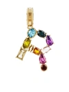 Dolce & Gabbana Rainbow Alphabet R 18kt Yellow Gold Multi-stone Necklace In Gold