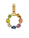 DOLCE & GABBANA RAINBOW ALPHABET O 18KT YELLOW GOLD MULTI-STONE PENDANT