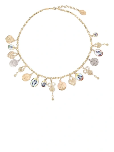 Dolce & Gabbana D.d. Necklace In Yellow 18kt Gold  With Antique Ceramic Miniatures