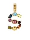 DOLCE & GABBANA RAINBOW ALPHABET S 18KT YELLOW GOLD MULTI-STONE PENDANT