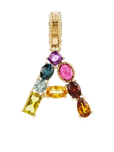 Dolce & Gabbana 18kt Yellow Gold A Letter Gemstone Pendant