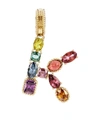 DOLCE & GABBANA RAINBOW ALPHABET K 18KT YELLOW GOLD MULTI-STONE PENDANT