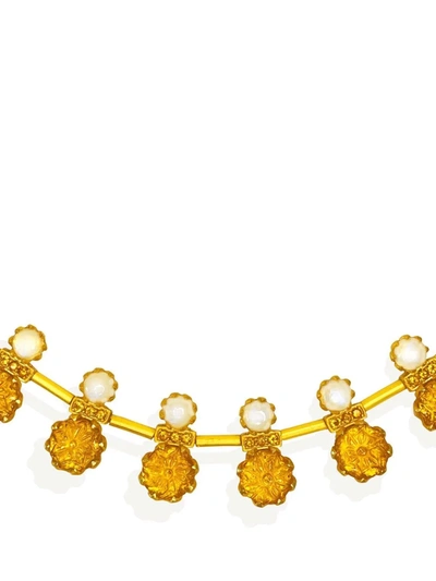 Akansha Sethi Roshni Moonstone And Citrine Choker In Gold