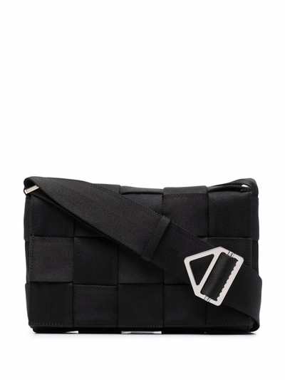 Bottega Veneta Men's Intrecciato Webbing Crossbody Bag In Schwarz