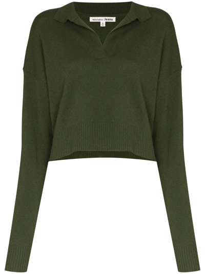 Reformation Cashmere Polo Sweater In Green