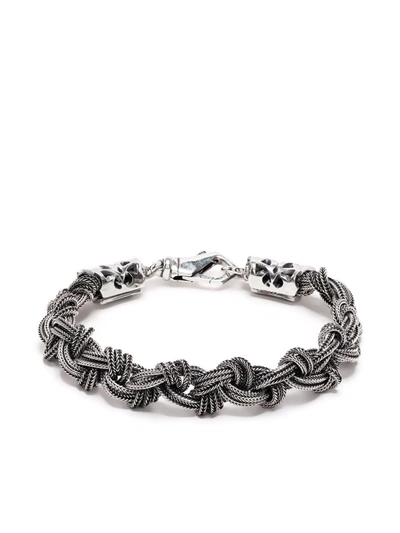 Emanuele Bicocchi Braided Knot Large Bracelet In Silber