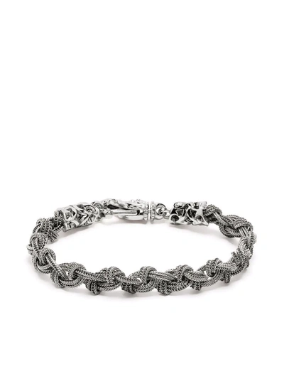 Emanuele Bicocchi Braided Knot Bracelet In Gray