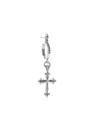 Emanuele Bicocchi Fleury Cross Sterling Silver Cross Single Hoop Earring