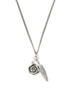 EMANUELE BICOCCHI ROSE AND FEATHER PENDANT NECKLACE