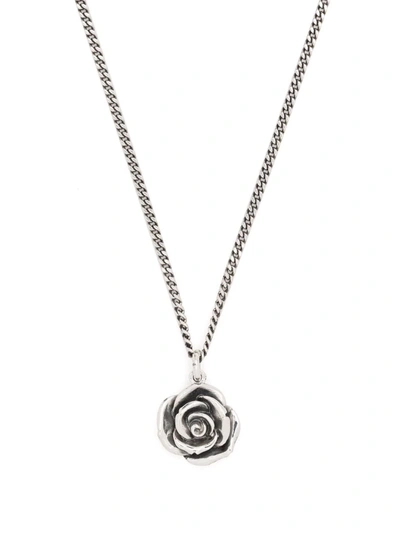 Emanuele Bicocchi Rose Sterling-silver Pendant Necklace In Burgundy